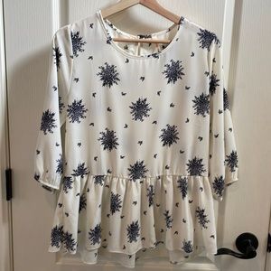 Orange Creek peplum top sz M